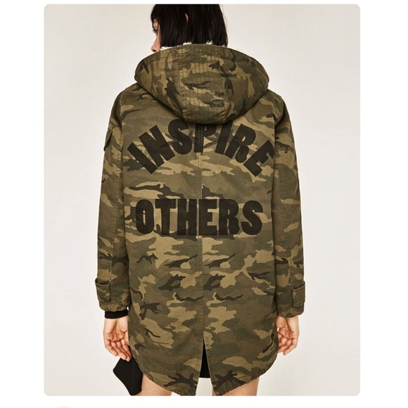womens camo jacket zara